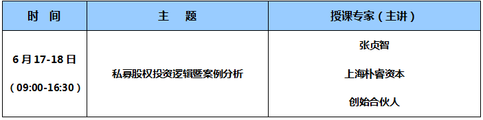 6月17-18日 上海交大海外教育学院《金融EMBA投融资创新课程》课程预告
					