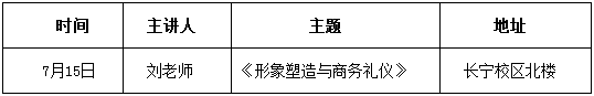 7月15日 上海交大实战营销管理PMM《形象塑造与商务礼仪》课程预告
					