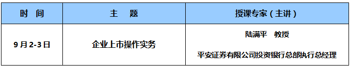 9月2-3日 上海交大海外教育学院《金融EMBA投融资创新课程》课程预告
					